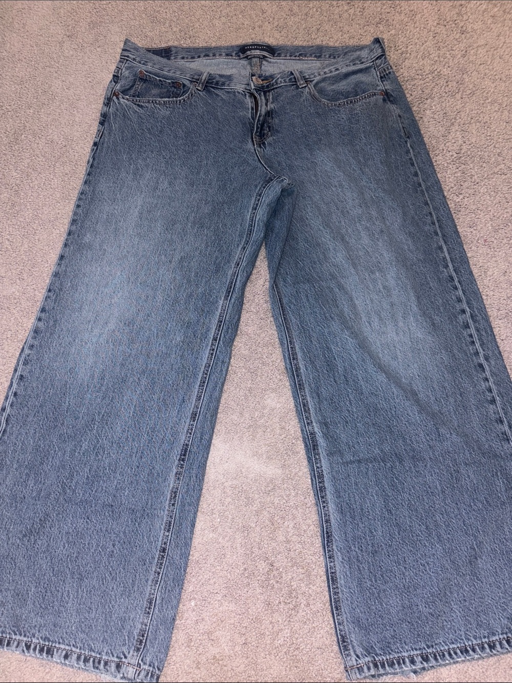 Aeropostale Super Low Rise Baggy Wide Leg Jeans